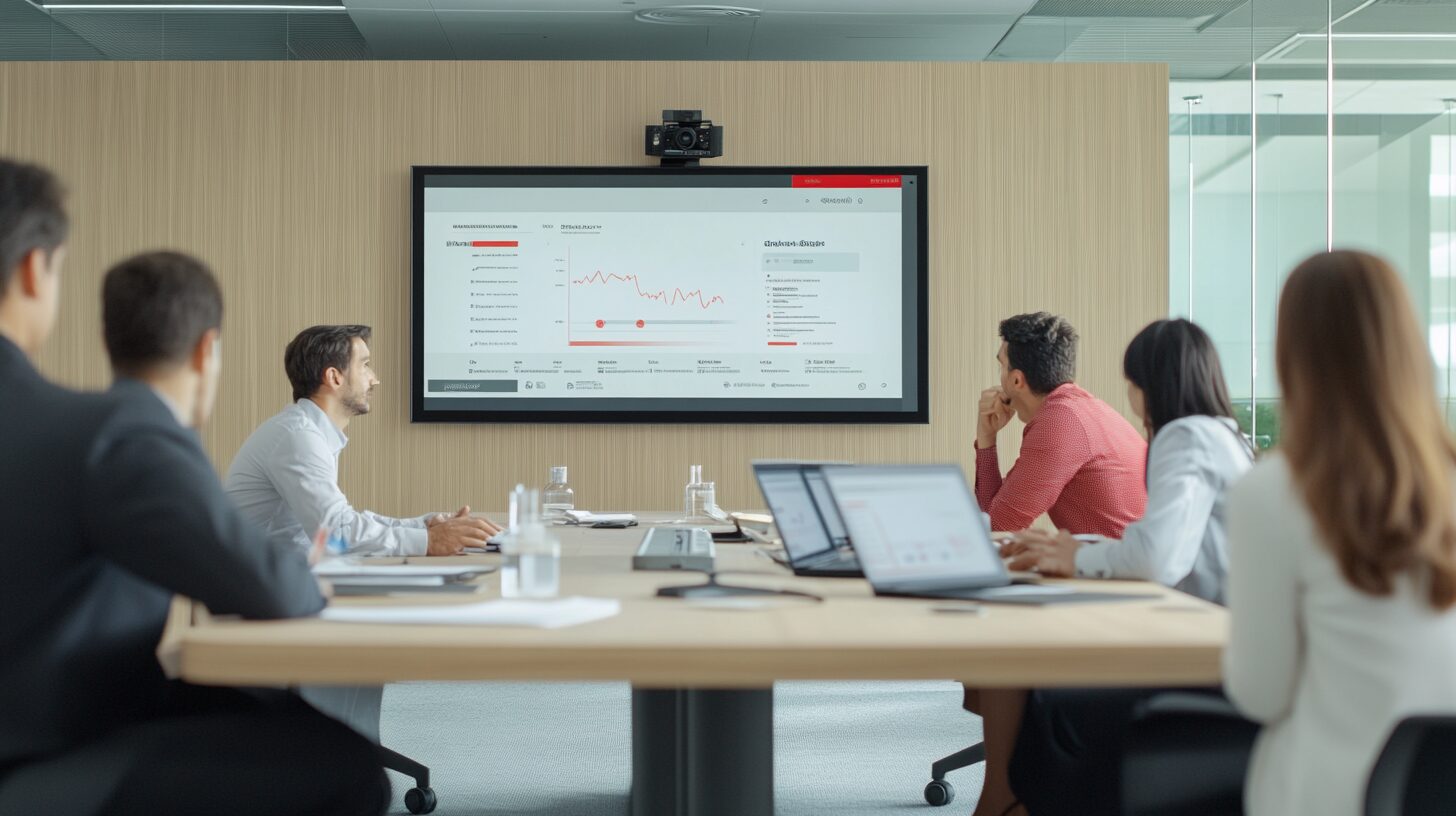 Sala segura de videoconferencia en banca con tecnología Newtech